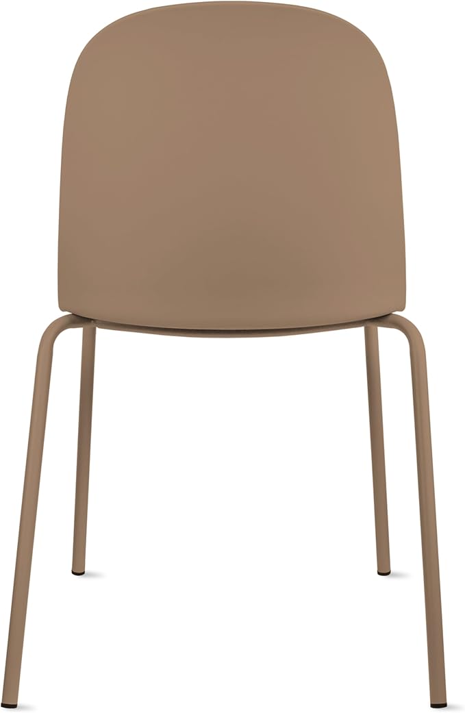 2xhome Parent Modern Stackable Armless Dining Chair | Plastic Shell Seat with Metal Legs | Indoor or Outdoor Use | Home Kitchen Patio (1, Brown, Padded Seat) - Image 6