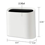 SUBEKYU 2.3 Gal Trash Can for Bathroom, Small Office Garbage Can for Kitchen - Image 3