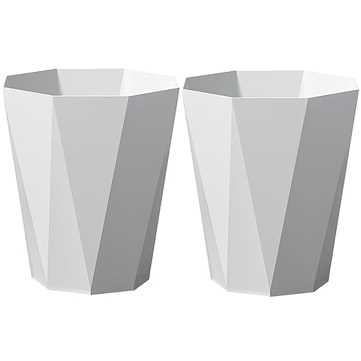Bathroom Trash Can 1.8 Gallon Small Waste Basket Plastic Plastic Garbage Can by FocusesonthehomeFurnishing