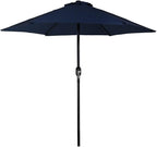 Sunnydaze Outdoor Patio Umbrella - Polyester Table Market Umbrella with Push-Button Tilt and Crank - 6 Sturdy Ribs - Blue - 7.5ft - Image 10