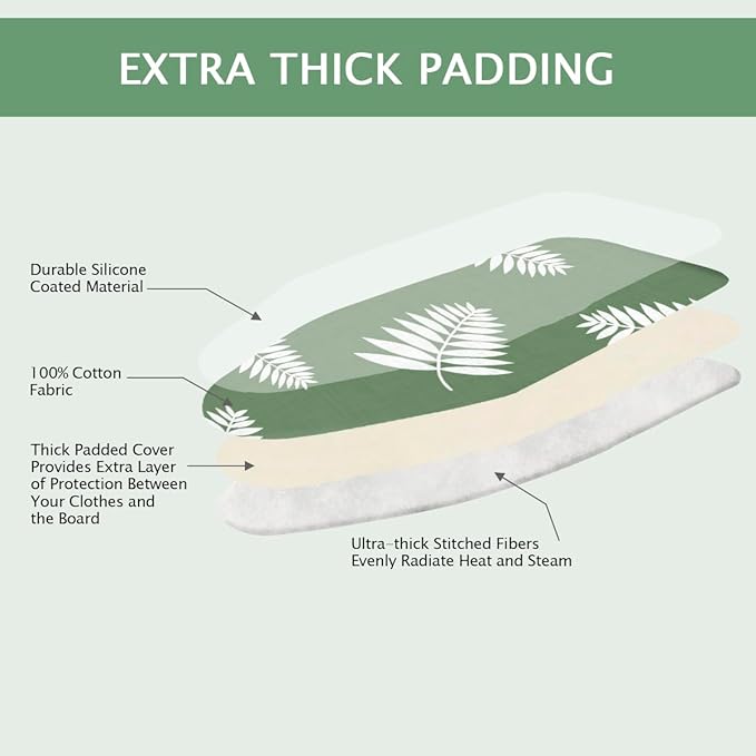 SheeChung Ironing Board Cover and Pad 18“x49”, Thick Scorch Resistant Padding - Image 5