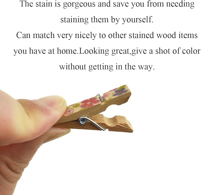 HAHIYO Colorful Painted Wooden Clothes Pins Clothespins Small Aviod Fall Apart - Image 3