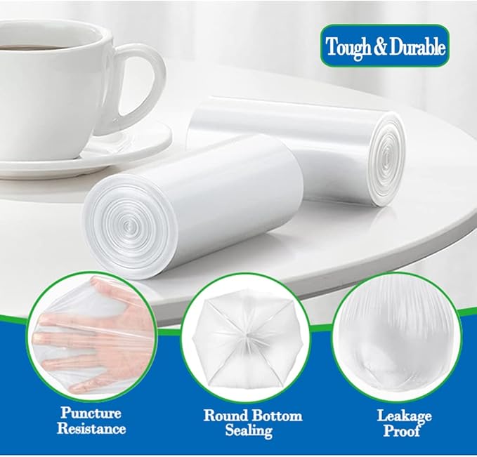 4 gallon trash can liners, Small clear Garbage Bags, Extra Strong 4 Gal Trash - Image 5