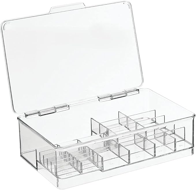 mDesign Plastic Large Stackable Divided Battery Storage Organizer Box - Image 8