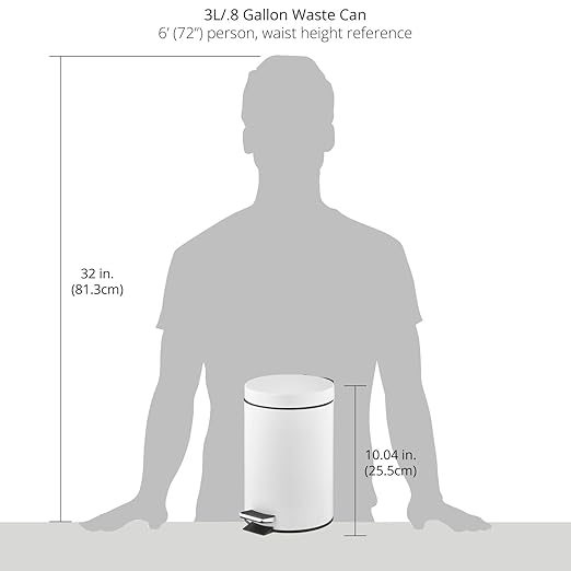 mDesign Pedal Bin — Metal Waste Bin - Image 4