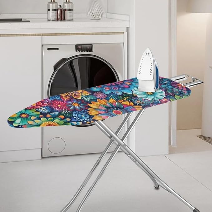 Hippie Flower Ironing Board Cover Colorful Lotus Daisy Flowers Stretchy Ironing - Image 2