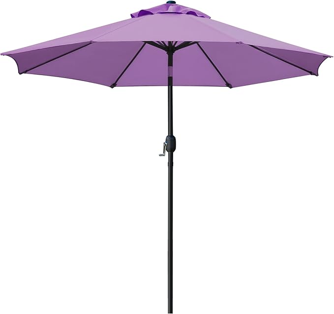Sunnyglade 9' Patio Umbrella Outdoor Table Umbrella with 8 Sturdy Ribs（Purple） by Sunnyglade