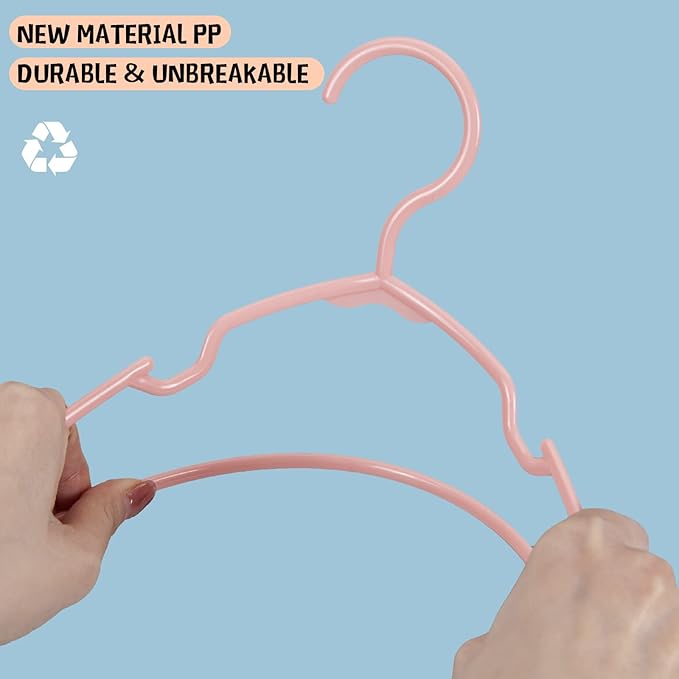 60 Pack Pink Kids Hangers 11.6 Inch - Image 4