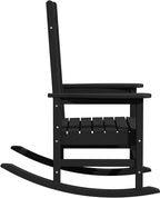 KINGYES Outdoor Rocking Chair Set of 4, High Density Polyethylene Patio Rocking Chairs with 330lbs Support for Adults, Black - Image 11