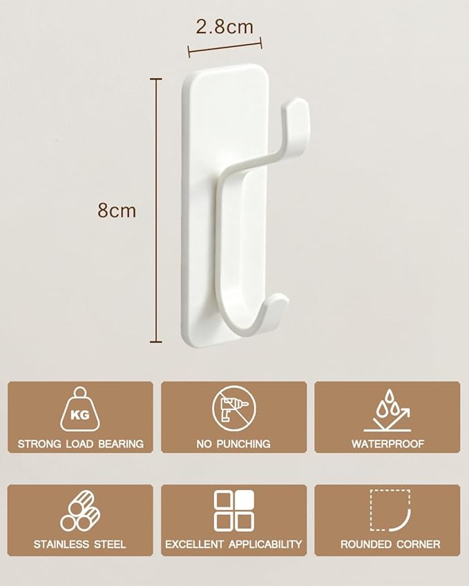 6 Pack Self Adhesive Coat Hooks - Image 7