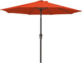 MEWAY 9ft Patio Umbrella Outdoor Table Umbrellas with Push Tilt and Crank, Market Umbrella 8 Sturdy Ribs for Deck, Garden, Pool and Backyard, Red Orange by MEWAY