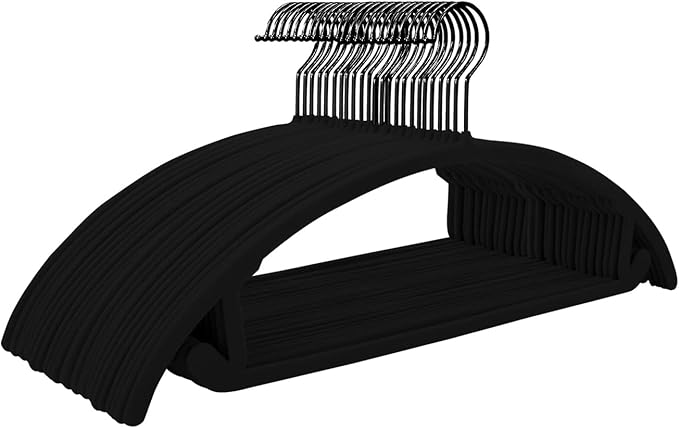 MIZGI Premium Velvet Hangers 50 Pack Heavyduty- Non Slip No Shoulder Bump Suit by MIZGI