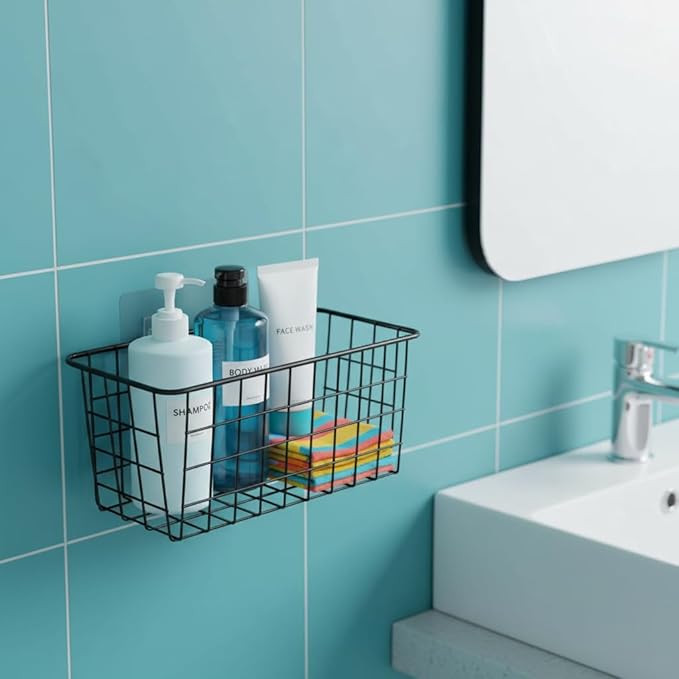 Hanging Kitchen Baskets Adhesive Sturdy Wire Storage Baskets - Image 5