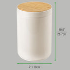 mDesign Plastic Round Trash Can Small Wastebasket - Image 7