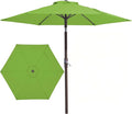 JEAREY 7.5FT Patio Umbrella Market Table Umbrella with 6 Sturdy Ribs, Push Button Tilt/Crank Outdoor Umbrella for Garden, Deck, Backyard, Pool and Beach,Grass Green by JEAREYOutdoorsCollection