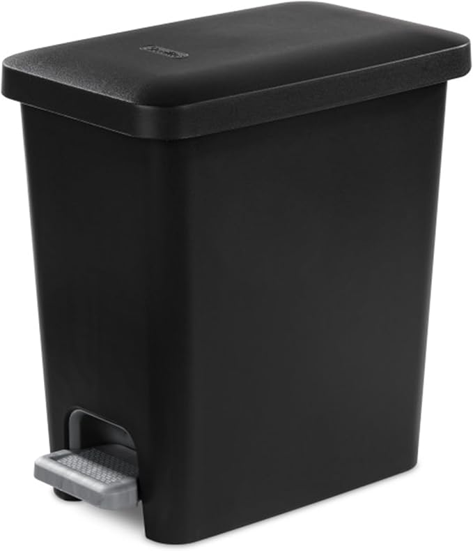 Sterilite 2.7 Gallon Rectangular Step On Kitchen Trash Bin Plastic Indoor - Image 2