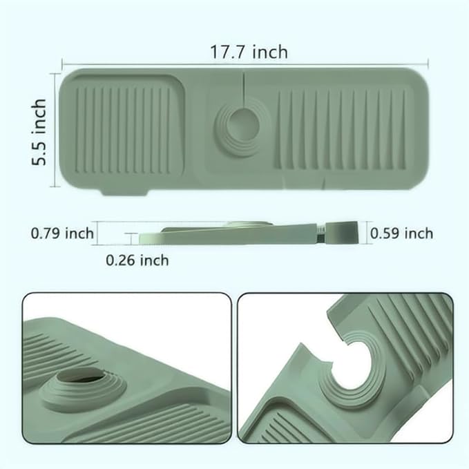 Kitchen sink faucet guard, 17.7”silicone sink splash guard, Faucet splash guard - Image 2