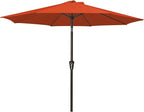 MEWAY 9ft Patio Umbrella Outdoor Table Umbrellas with Push Button Tilt and Crank, Market Umbrella 8 Sturdy Ribs for Deck, Garden, Pool and Backyard, Orange by MEWAY
