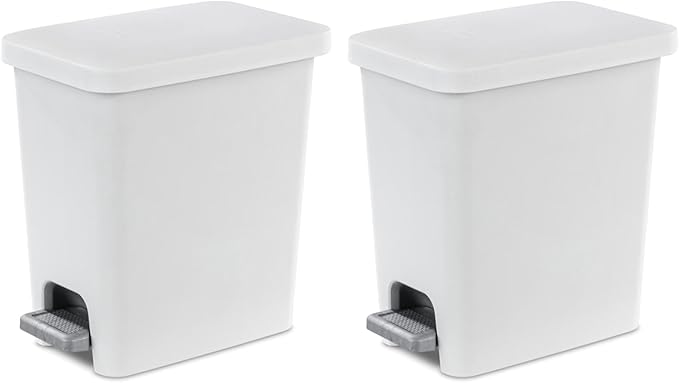 Sterilite 2.7 Gallon Rectangular StepOn Wastebasket by Sterilite
