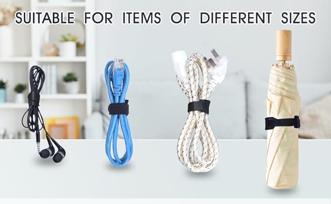 150PCS 8 Inch Reusable Cable Ties Wire Ties Cord Organizer Cable Organizer - Image 8