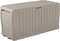 Keter Marvel Plus 71 Gallon Resin Outdoor Storage Box for Patio, Balcony & Garden – Weather‑Resistant Deck Box for Cushions, Pillows, Pool Floats & Tools, Beige by Keter