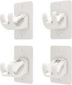4PCS No Drill Curtain Brackets, Self-Adhesive Rod Holders, Universal Plastic by Wabboreq