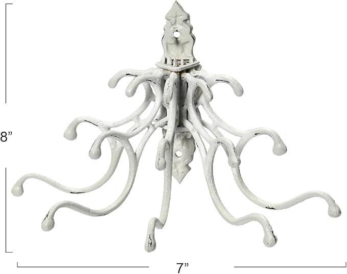 Creative Co-Op Antique Decorative Cast Iron Multi Hook Wall Hanger - Image 2