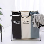 Nicesail 3 Section Laundry Basket Printed Dark Light Color, Foldable - Image 9