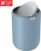 EKO Mini Desk Trash Can with Swing-Top Lid 0.4 Gallon Small Table Round - Image 4