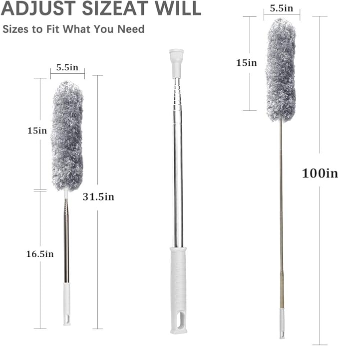 DELUX Microfiber Feather Duster Extendable Duster - Image 5