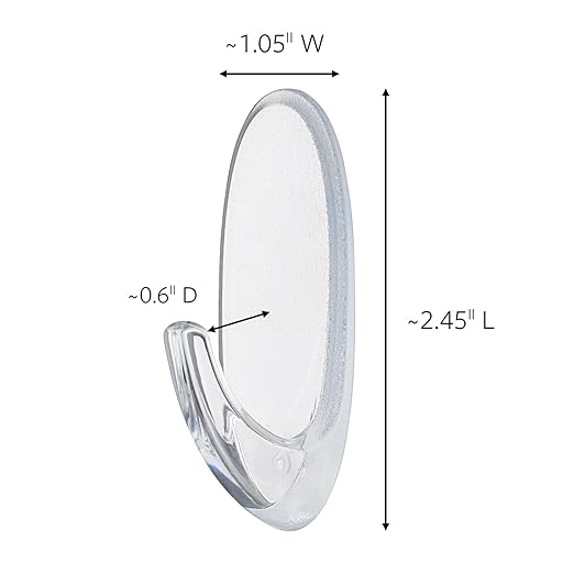 Command Outdoor Medium Clear Wall Hook, 5 Hooks and 6 Strips, Damage-Free - Image 2
