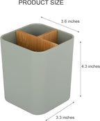 Bamboo Toothbrush Holder for Bathrooms, 3 Slots Kids Toothbrush and Toothpaste - Image 6