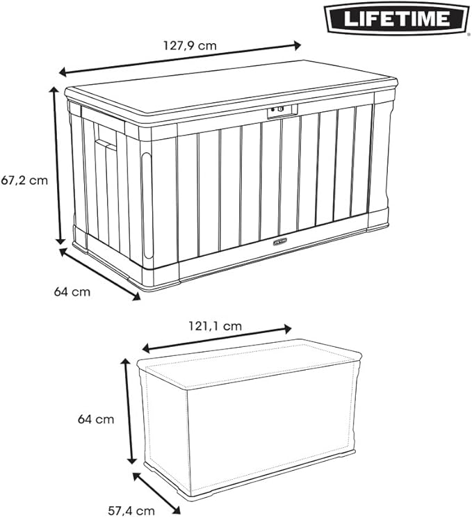 LIFETIME 60186 Heavy-Duty Outdoor Storage Deck Box, 116 Gallon, Desert Sand/Brown - Image 7