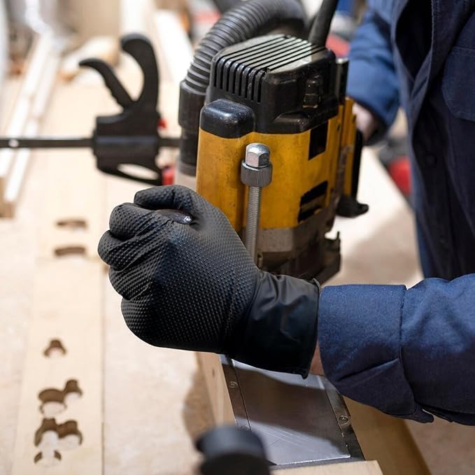 TitanFlex Heavy Duty Black Industrial Nitrile Gloves - Image 9