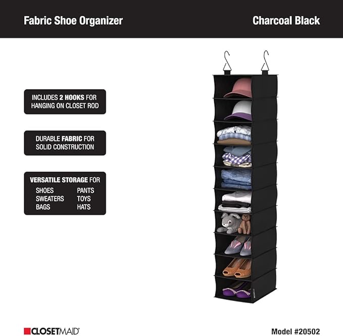 ClosetMaid 20502 10-Shelf Fabric Hanging Closet Organizer - Image 5