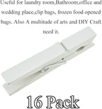 HAHIYO White Wooden Clothes Pins Clothespins Wide Do NOT Fall Apart 2.87 inches - Image 5