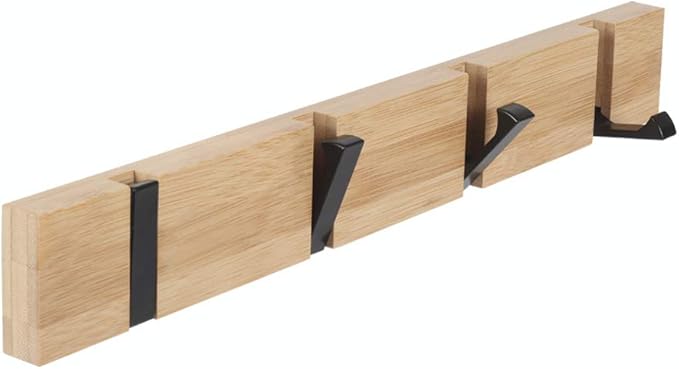 JSVER Wooden Coat Hooks Coat Rack Wall Mounted, Modern Coat Rack, Space-Saving by JSVER