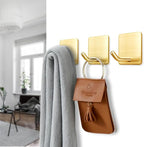 FOTYRIG Golden Stainless Steel Square Self Adhesive Hooks - Image 3