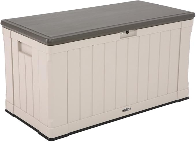 LIFETIME 60186 Heavy-Duty Outdoor Storage Deck Box, 116 Gallon, Desert Sand/Brown by Lifetime