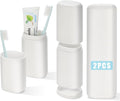 Travel Toothbrush and Toothpaste Case, Portable White Tooth Brush Holder by BOOCHCOM