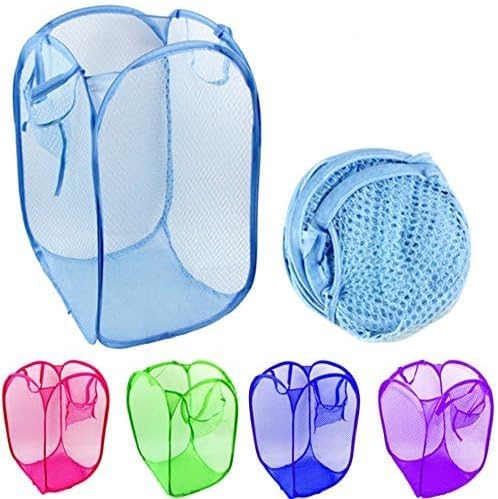 6pcs Foldable Pop Up Mesh Washing Laundry Basket Bag Bin Hamper Toy Tidy Storage - Image 3