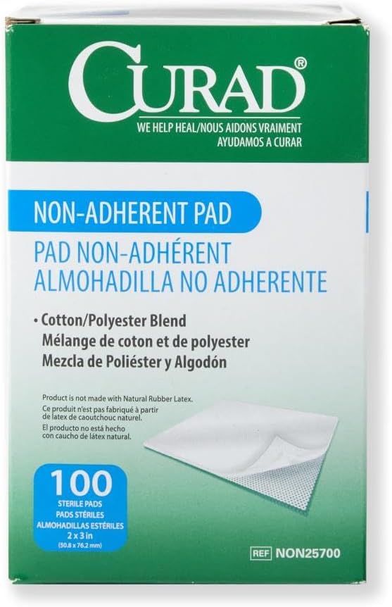Curad Sterile Nonadherent Pad, Perforated, Cotton/Polyester, 100 pads - Image 5