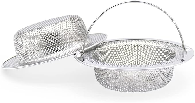 2 Pack Premium 304 Stainless Steel Kitchen Sink Strainer by Noridez