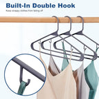 HOUSE DAY Grey Plastic Hangers 60 Pack, Non-Slip Plastic Hanger - Image 4