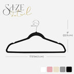 HOUSE DAY Black Velvet Hangers 120 Pack, Premium Clothes Non-Slip Felt Hangers - Image 7