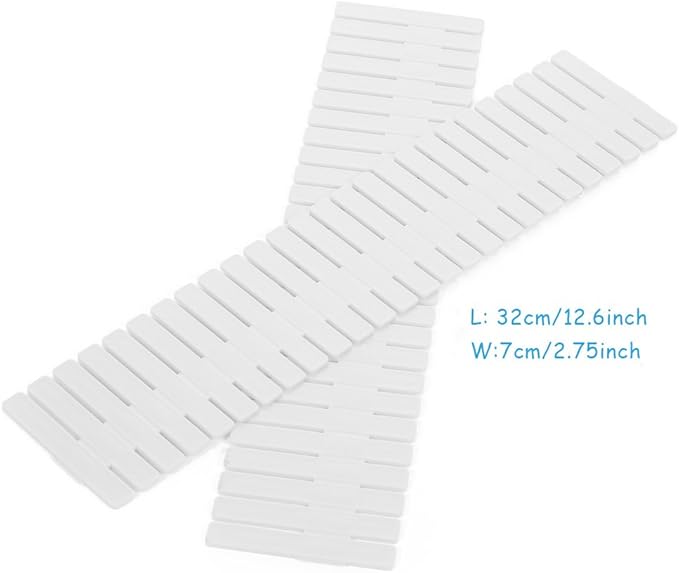 Onerbuy 8pcs Adjustable Grid Drawer Dividers DIY Plastic Closet Separator Tidy - Image 2