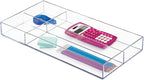 mDesign Plastic Stackable Office Divided Storage Drawer Organizer Tray - Image 6