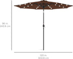 Best Choice Products 10ft Solar Polyester LED Lighted Patio Umbrella w/Tilt Adjustment and UV-Resistant Fabric - Image 7