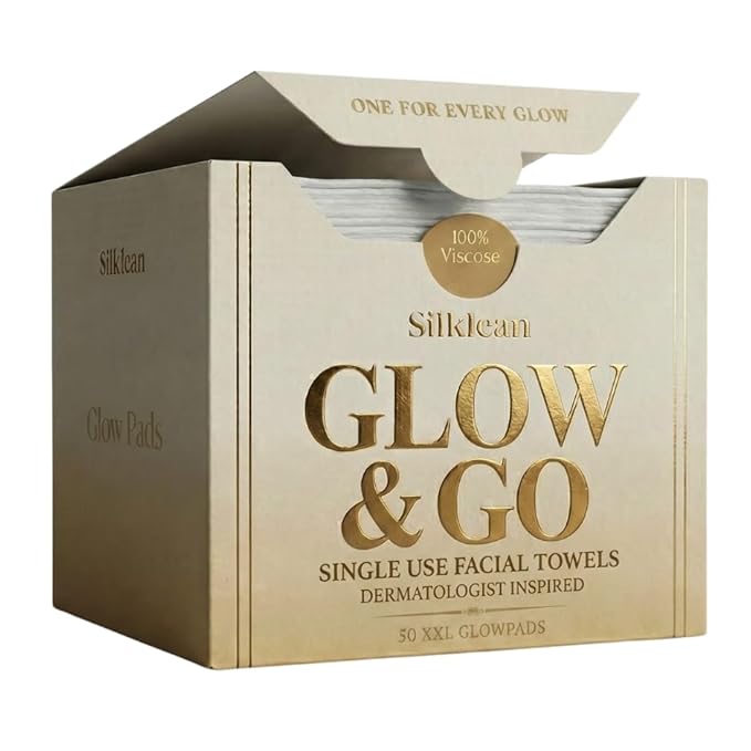 Glow & Go XL Disposable Face Towel 10x15 Inch, 100% Biodegradable Premium Towels by GlowGo