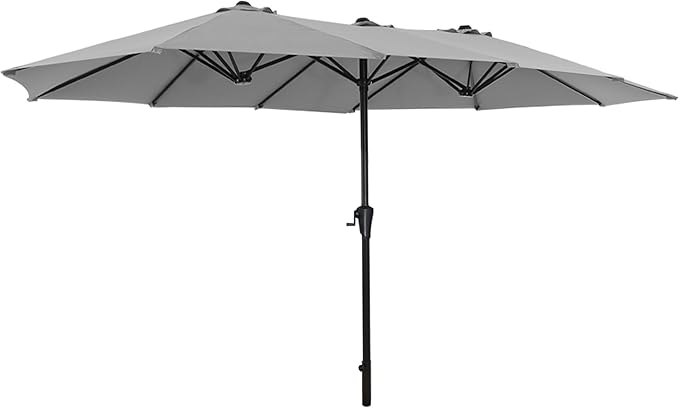 SUPERJARE 13FT Outdoor Umbrella for Patio, Double sided Pool Umbrellas with Fade Resistant Canopy, Large Table Umbrella for Deck, Market, Backyard - Gray by SUPERJARE